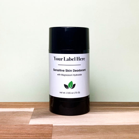 Sensitive Skin Natural Deodorant - Magnesium Hydroxide - 75 Gram Black Cylinder